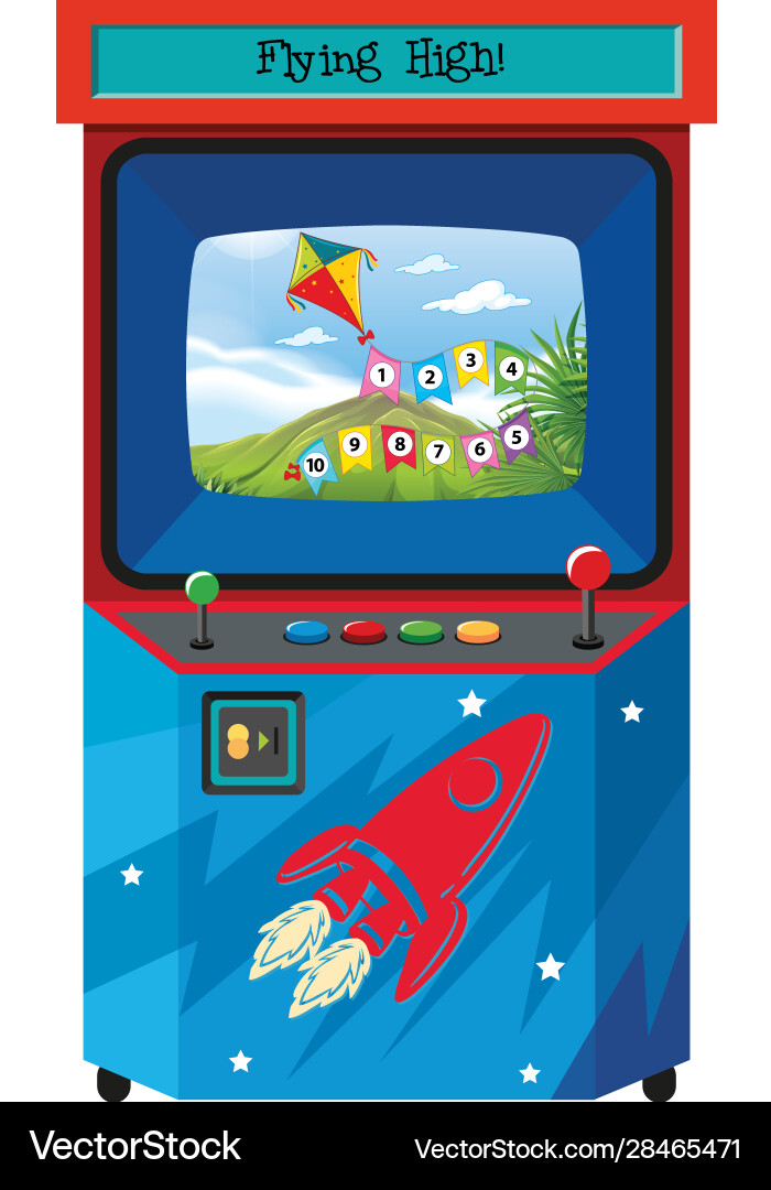Game machine for counting numbers on isolated vector image
