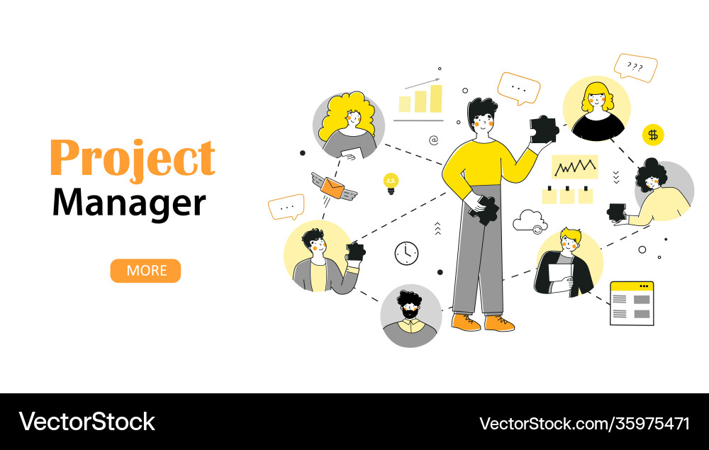 Infographic project manager for web design flat Infographic project manager for web design flat Vector Image
