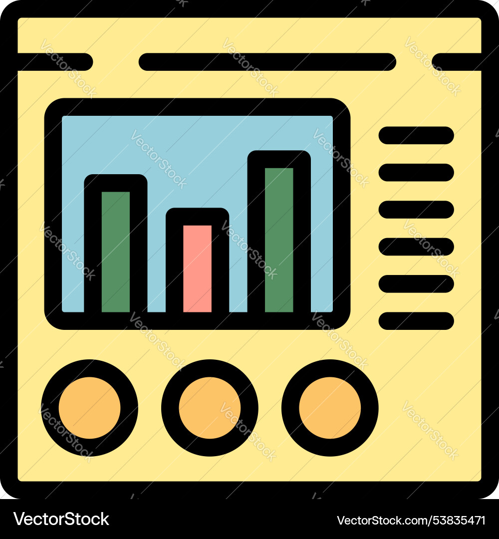 Online business analytics app showing key Online business analytics app showing key vector image