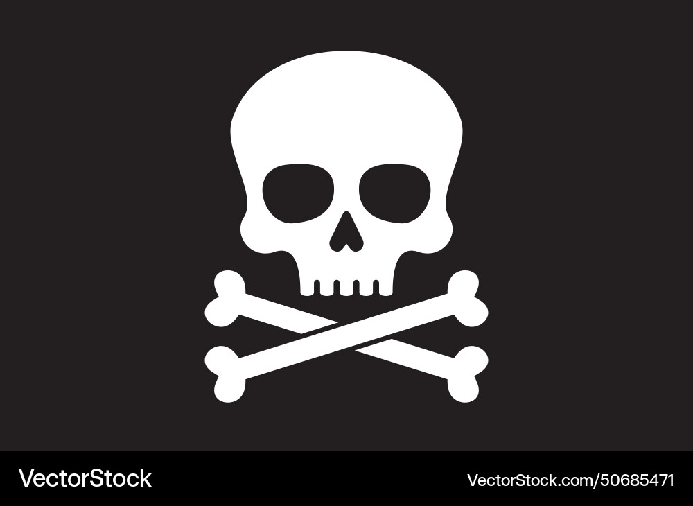 Pirate flag with skull and cross bones Pirate flag with skull and cross bones Vector Image