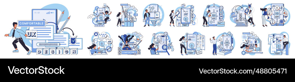 Ux design metaphor user interface touchpoint Vector Image