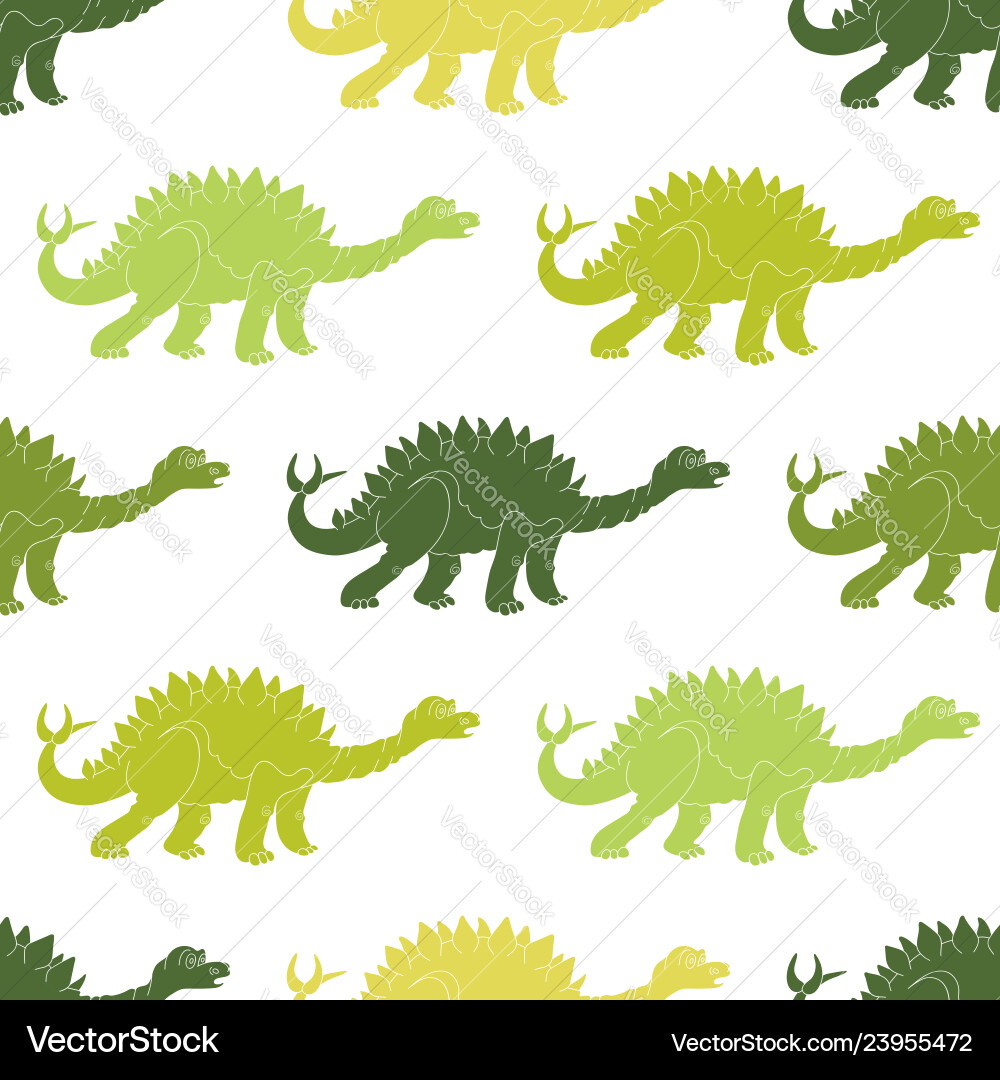 A seamless repeating pattern of dinosaur vector image