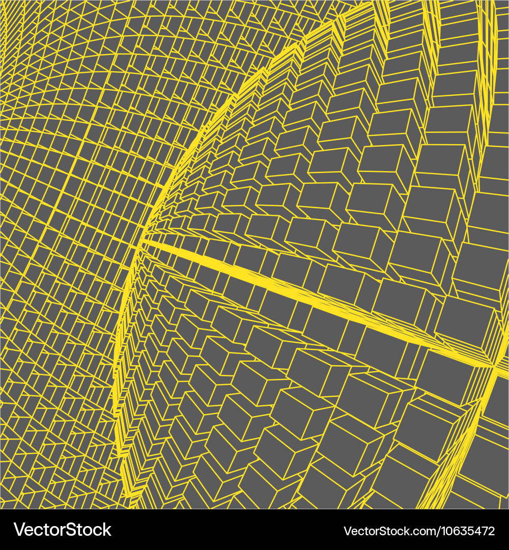 Abstract 3d illuminated distorted mesh sphere Vector Image
