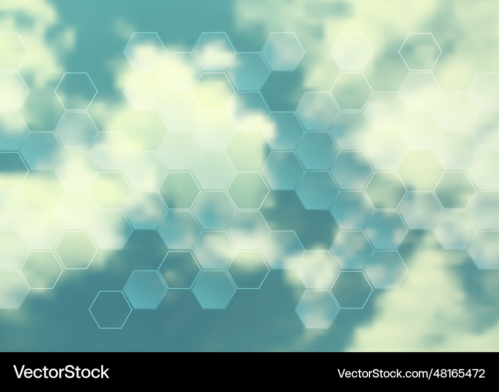 Cloudscape design with hexagon texture Cloudscape design with hexagon texture Vector Image