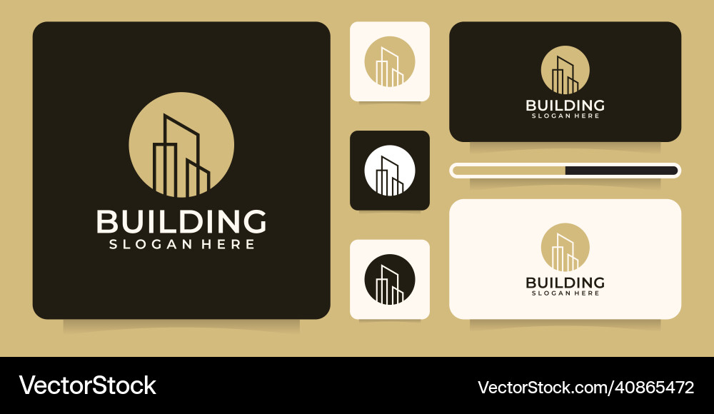 Construction building collection logo template Construction building collection logo template vector image