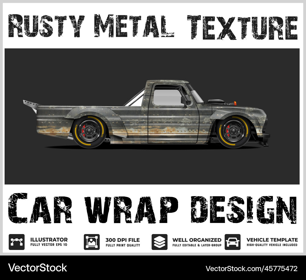 Dark Metal Plates Vehicle Wrap Vector Image