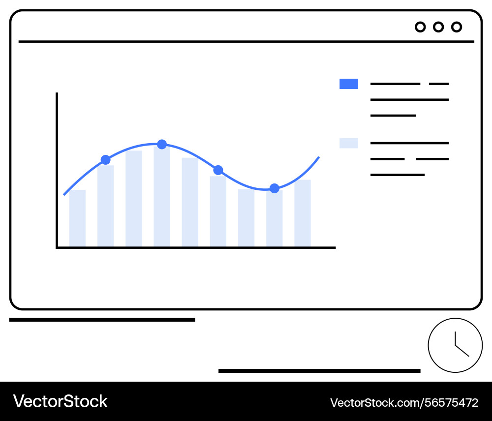 Data visualization with line graph and analytics Data visualization with line graph and analytics vector image