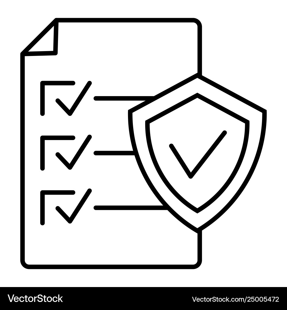 Document approve thin line icon checklist Document approve thin line icon checklist Vector Image