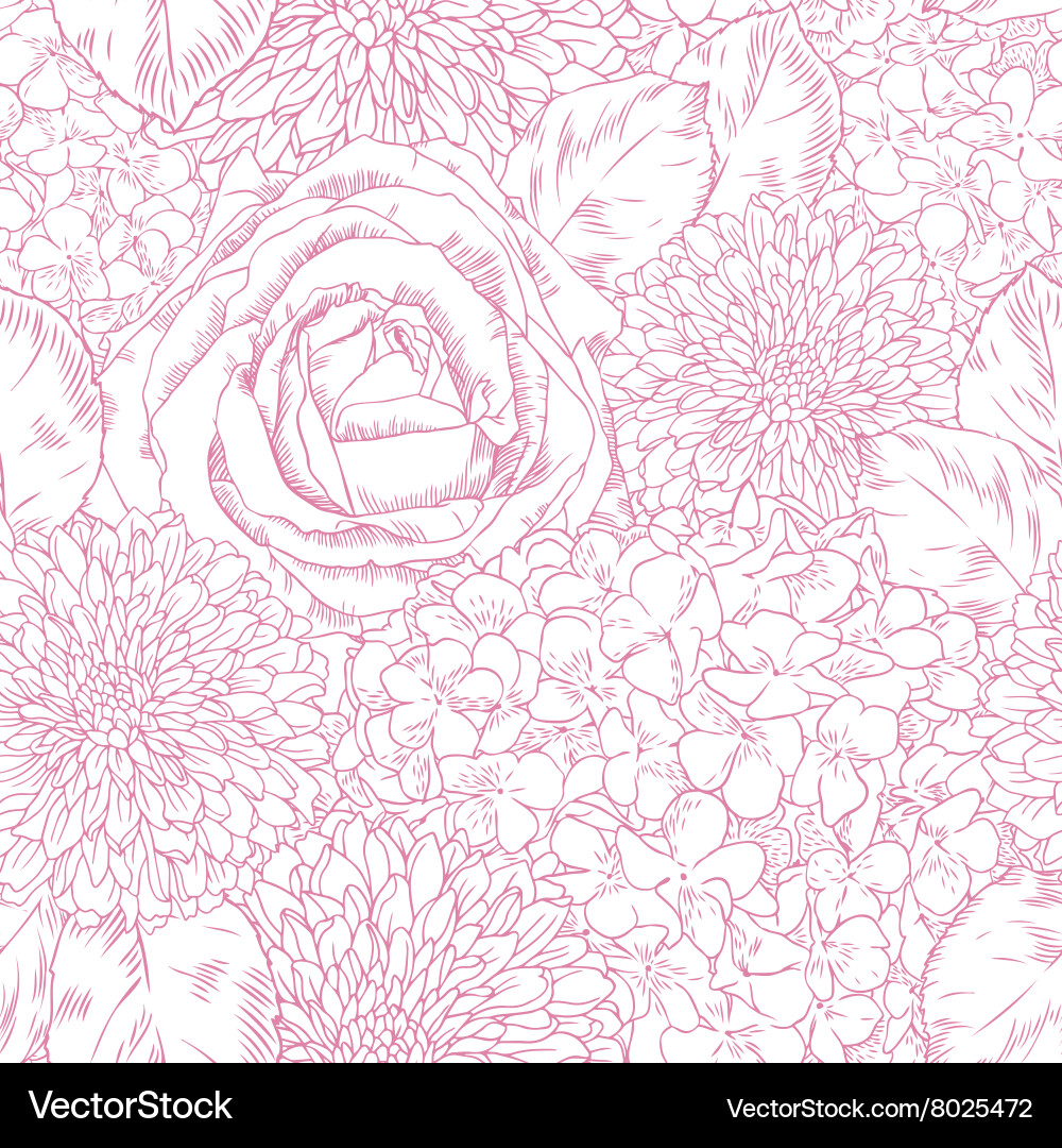 Elegant Floral Seamless Pattern vector image