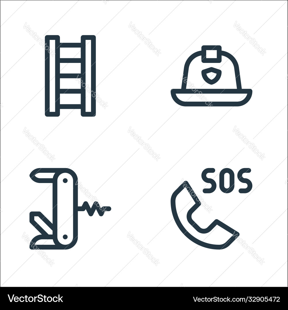 Emergencies line icons linear set quality Vector Image