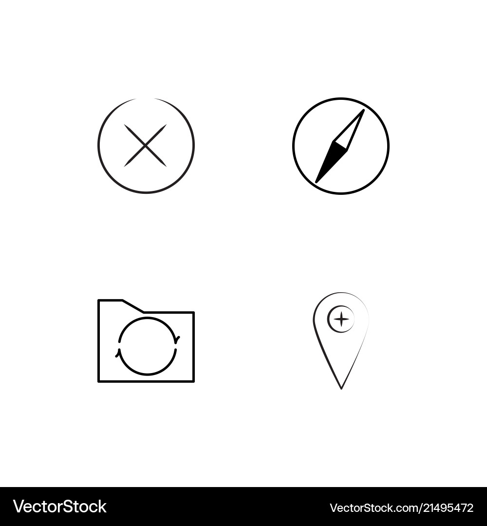 Essential linear icons set simple outline Vector Image