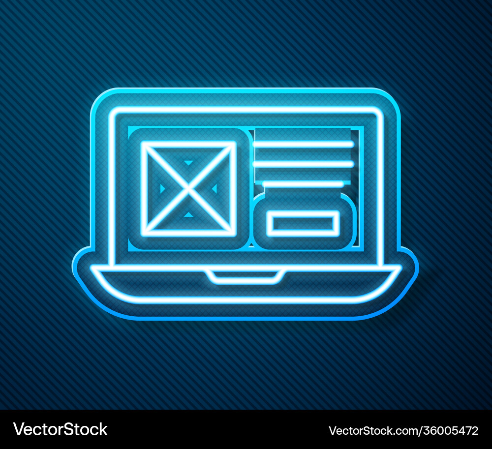 Glowing neon line ui or ux design icon isolated Glowing neon line ui or ux design icon isolated Vector Image