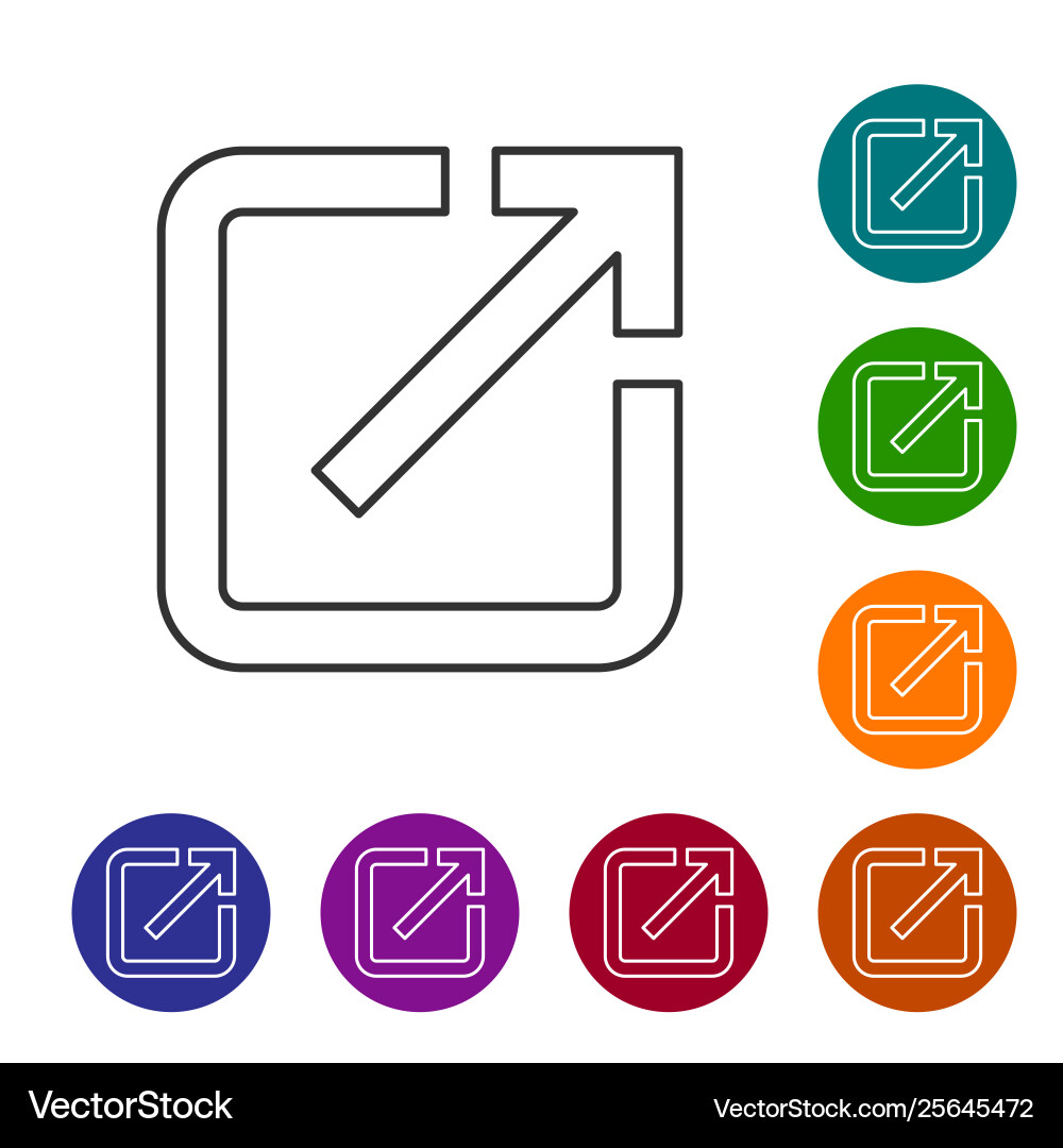 Grey open in new window line icon isolated Vector Image
