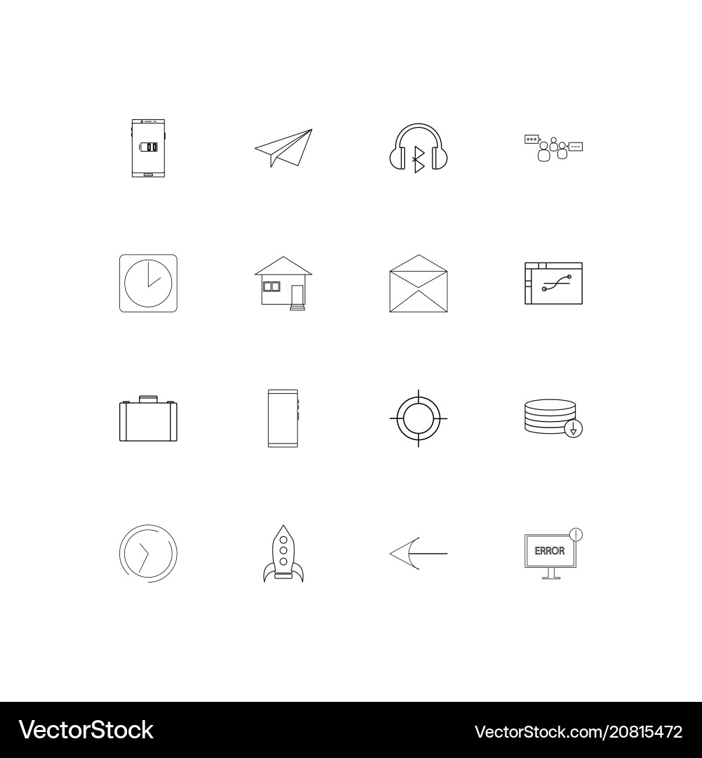 Internet of things linear thin icons set outlined vector image