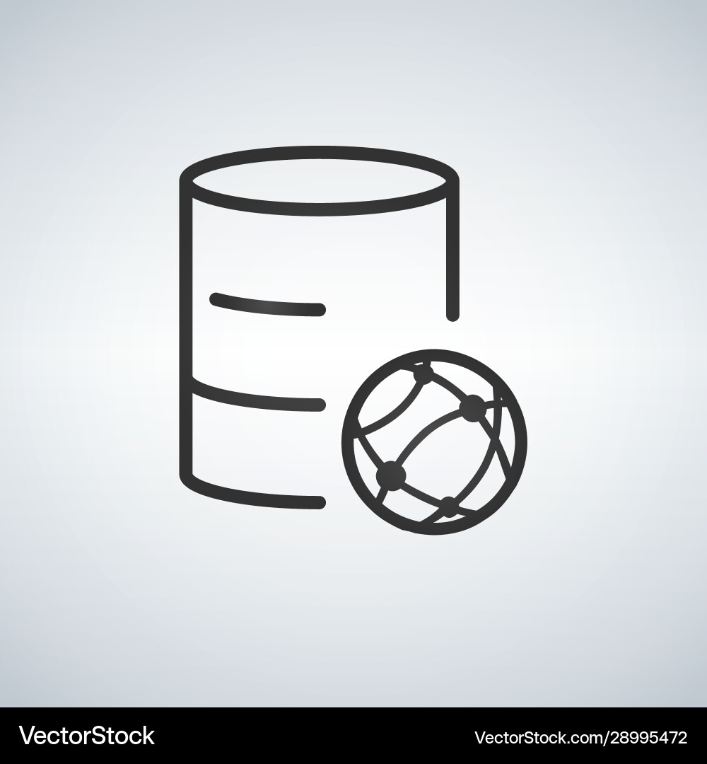 Linear database server isolated flat web mobile Vector Image