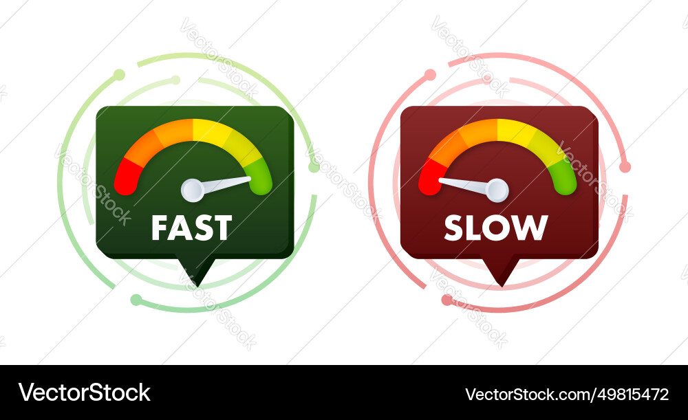 Network speed test indicators showing fast Network speed test indicators showing fast Vector Image