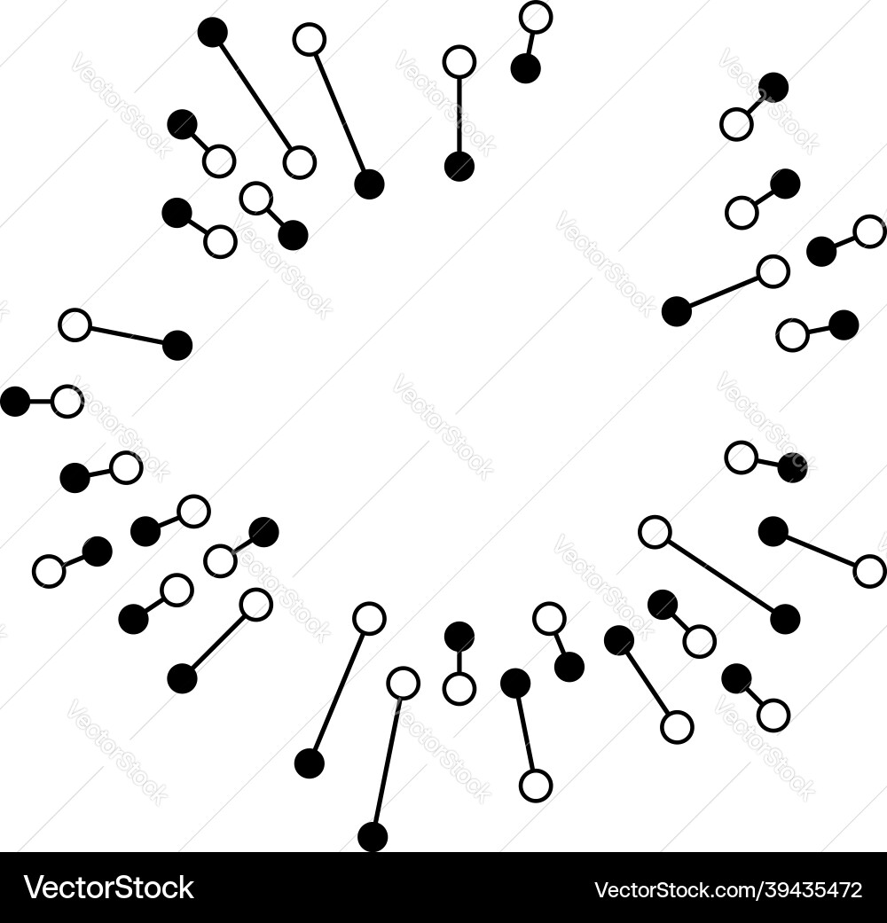 Radial radiating lines with nodes nodal points Vector Image