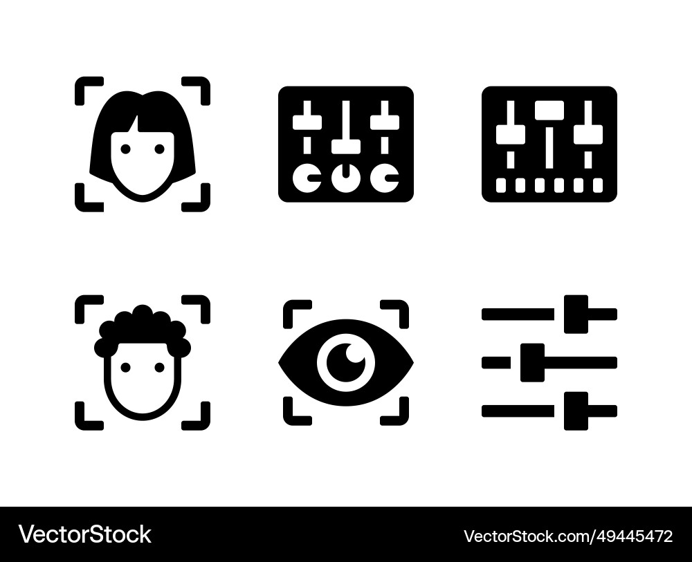 Simple set of user interface related solid icons Vector Image