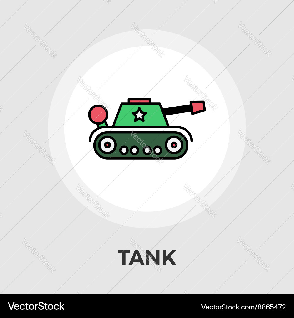 Tank toy flat icon Vector Image