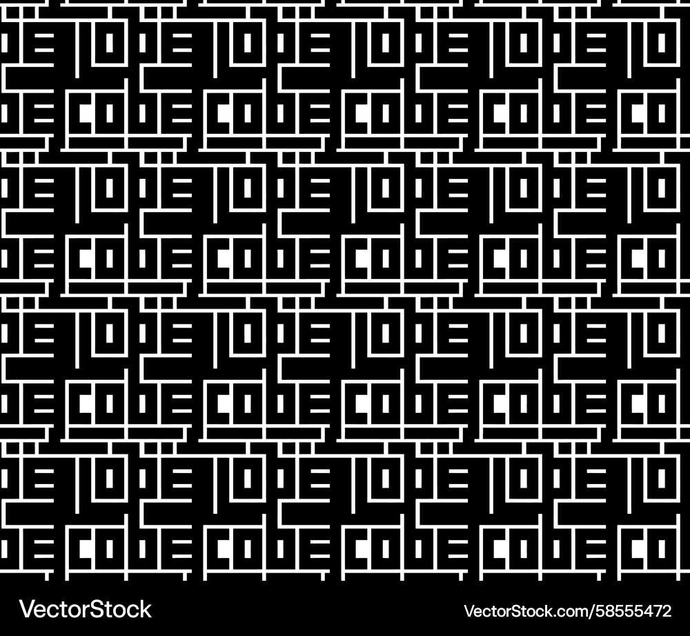 Tech Kufic Code Pattern Vector Image