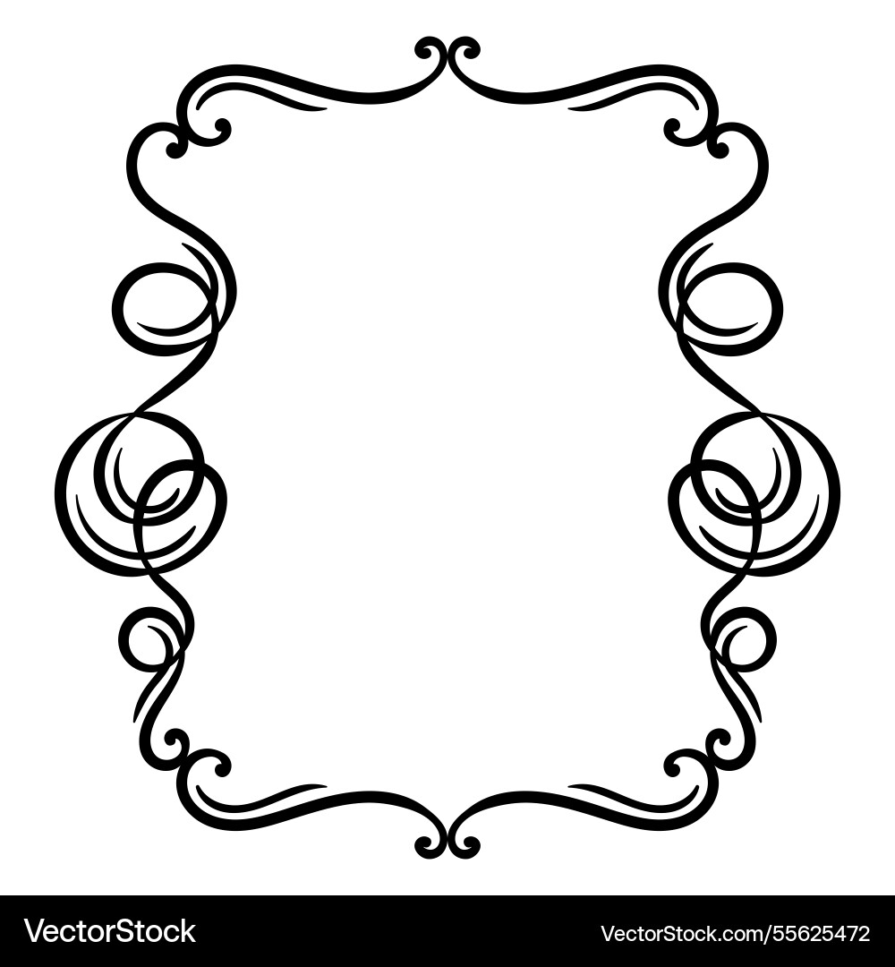 Vignette curl element decorative calligraphic vector image