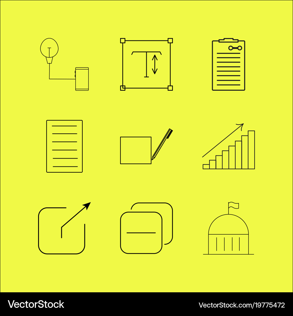 Web linear icon set simple outline icons Vector Image