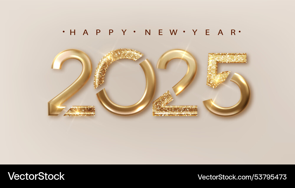 2025 luxury glitter numbers for new year 2025 luxury glitter numbers for new year vector image