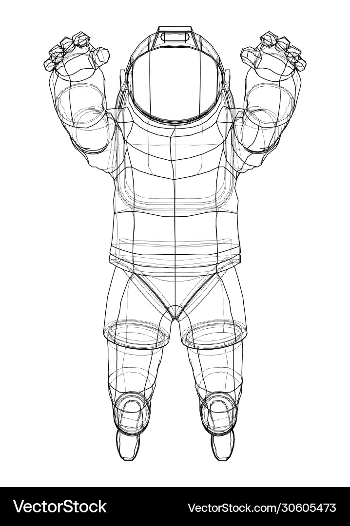 Astronaut concept rendering 3d Vector Image