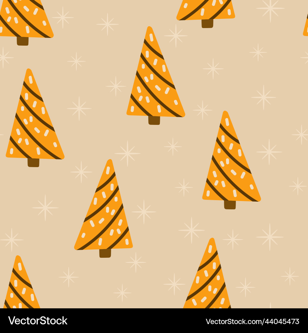 Christmas tree and snowflake seamless pattern new Vector Image