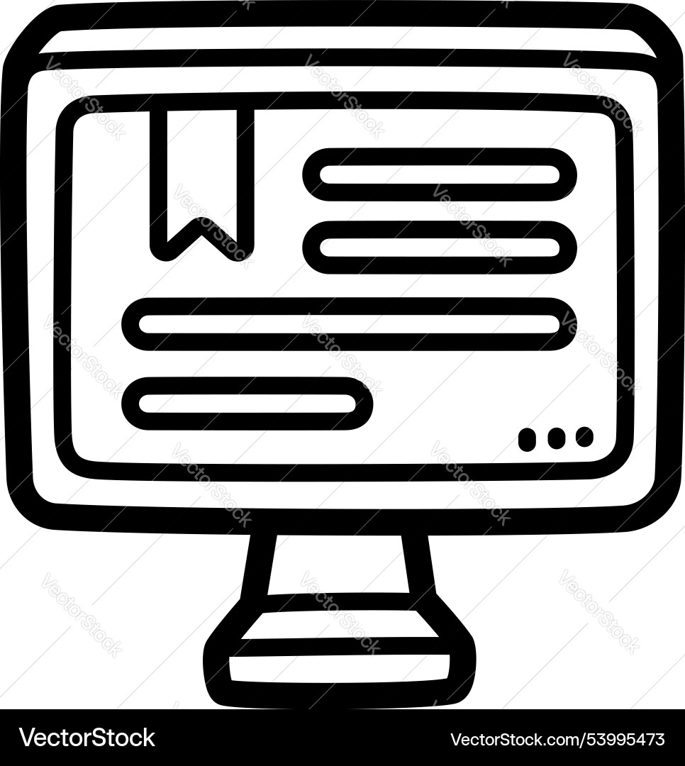 Desktop computer - e-learning icons Vector Image