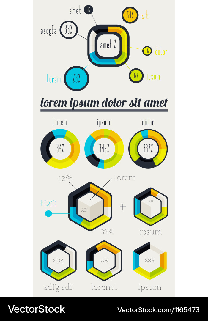 Elements of infographics with buttons and menus Vector Image