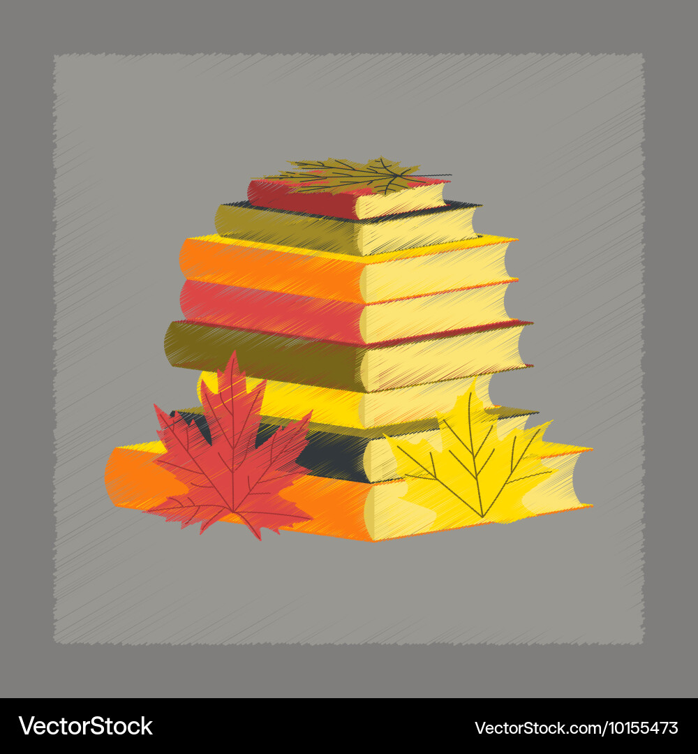 Flat shading style icon stack of books Vector Image