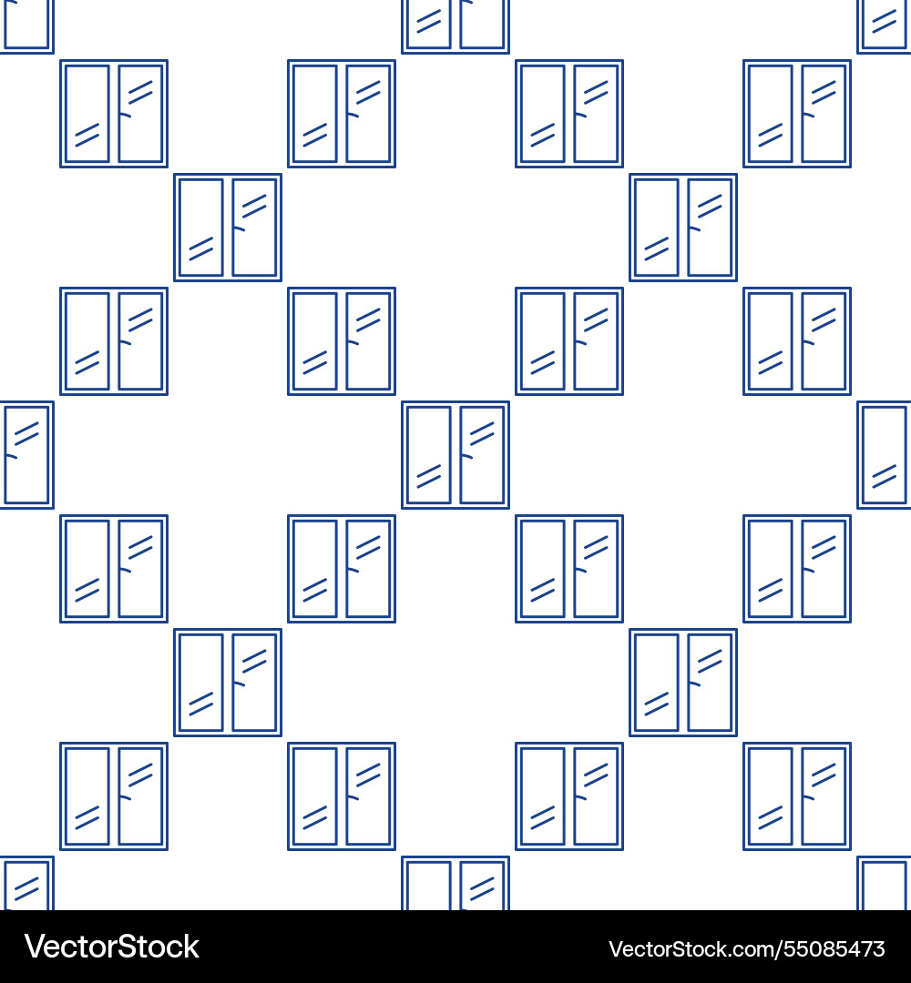 Home closed window thin line seamless pattern Vector Image