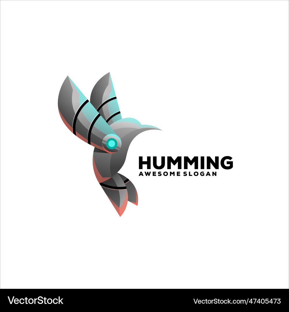 Humming robot gradient logo design vector image