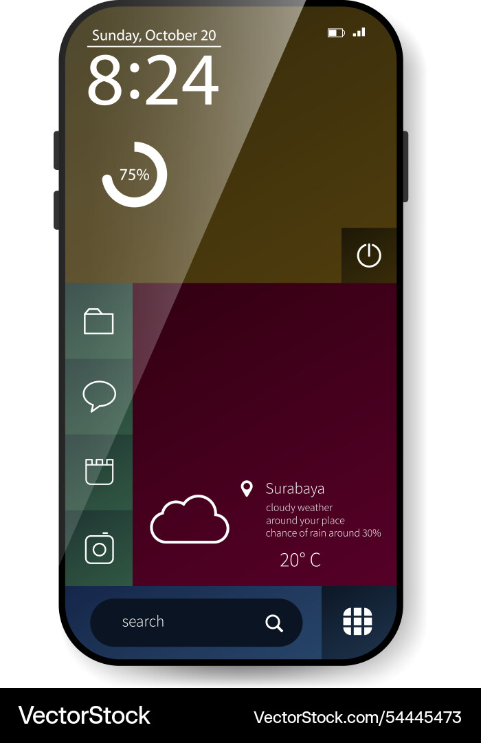 Minimalist mobile operating system interface vector image