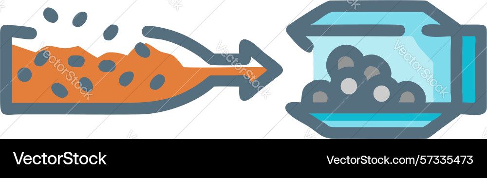 Raw material processing from solids Vector Image