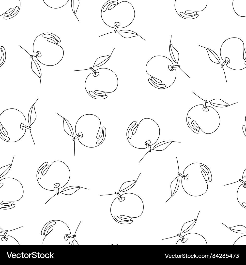 Seamless pattern apples Vector Image