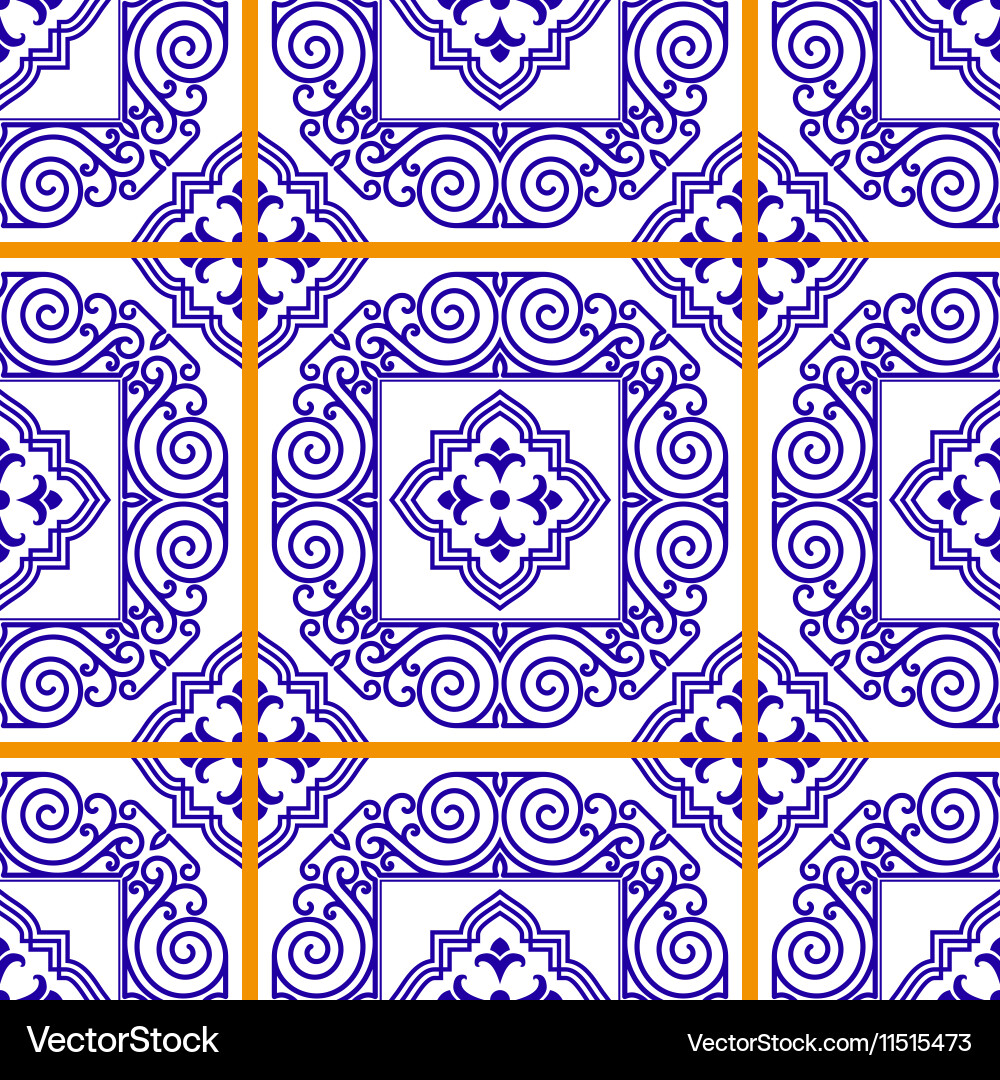 Seamless pattern from tiles vector image