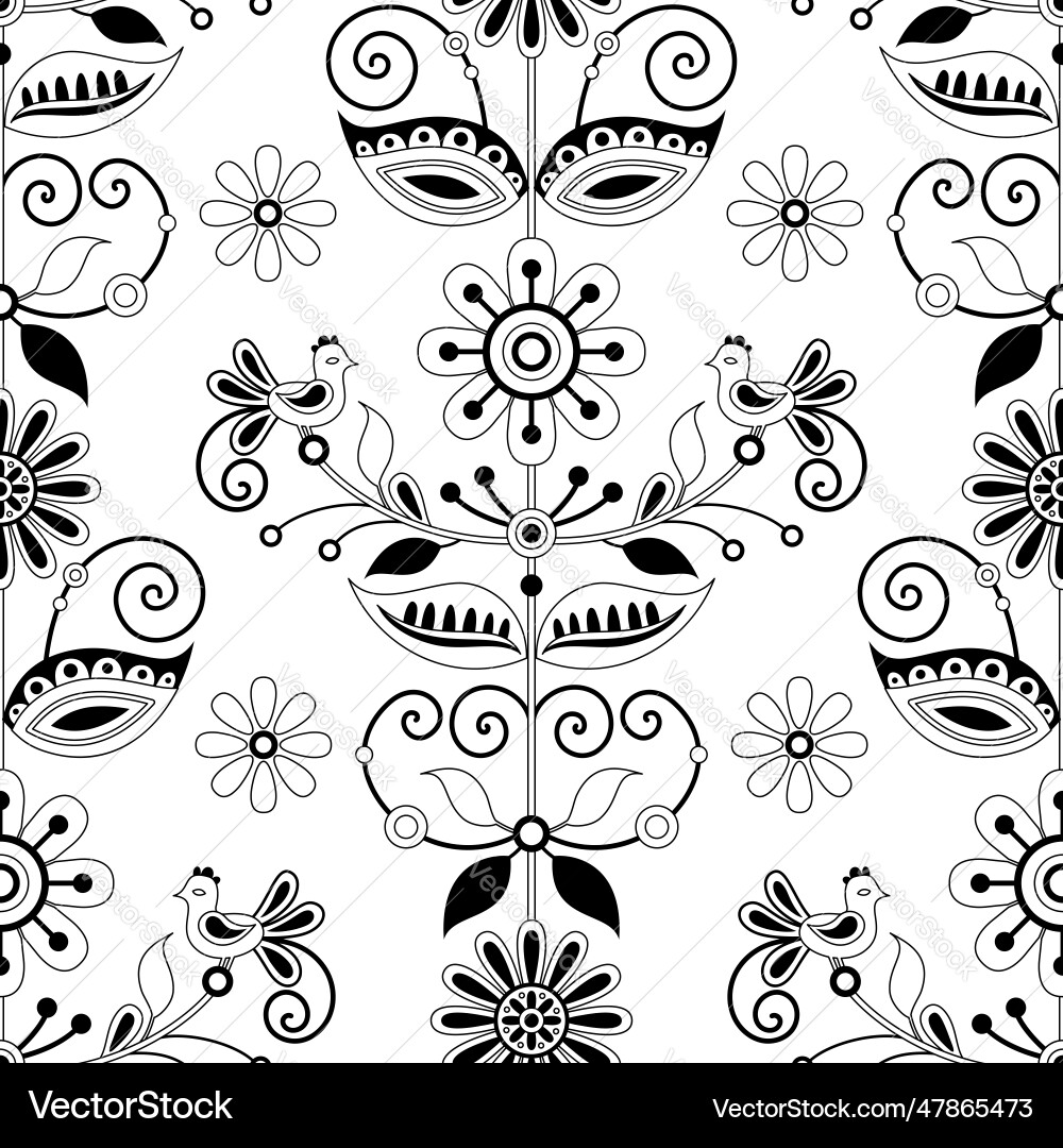 Seamless pattern with flower inspired vector image