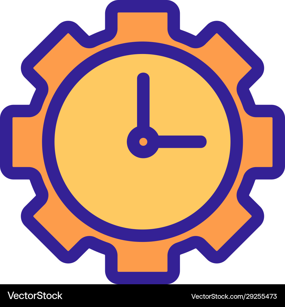 Setting time icon isolated contour Vector Image