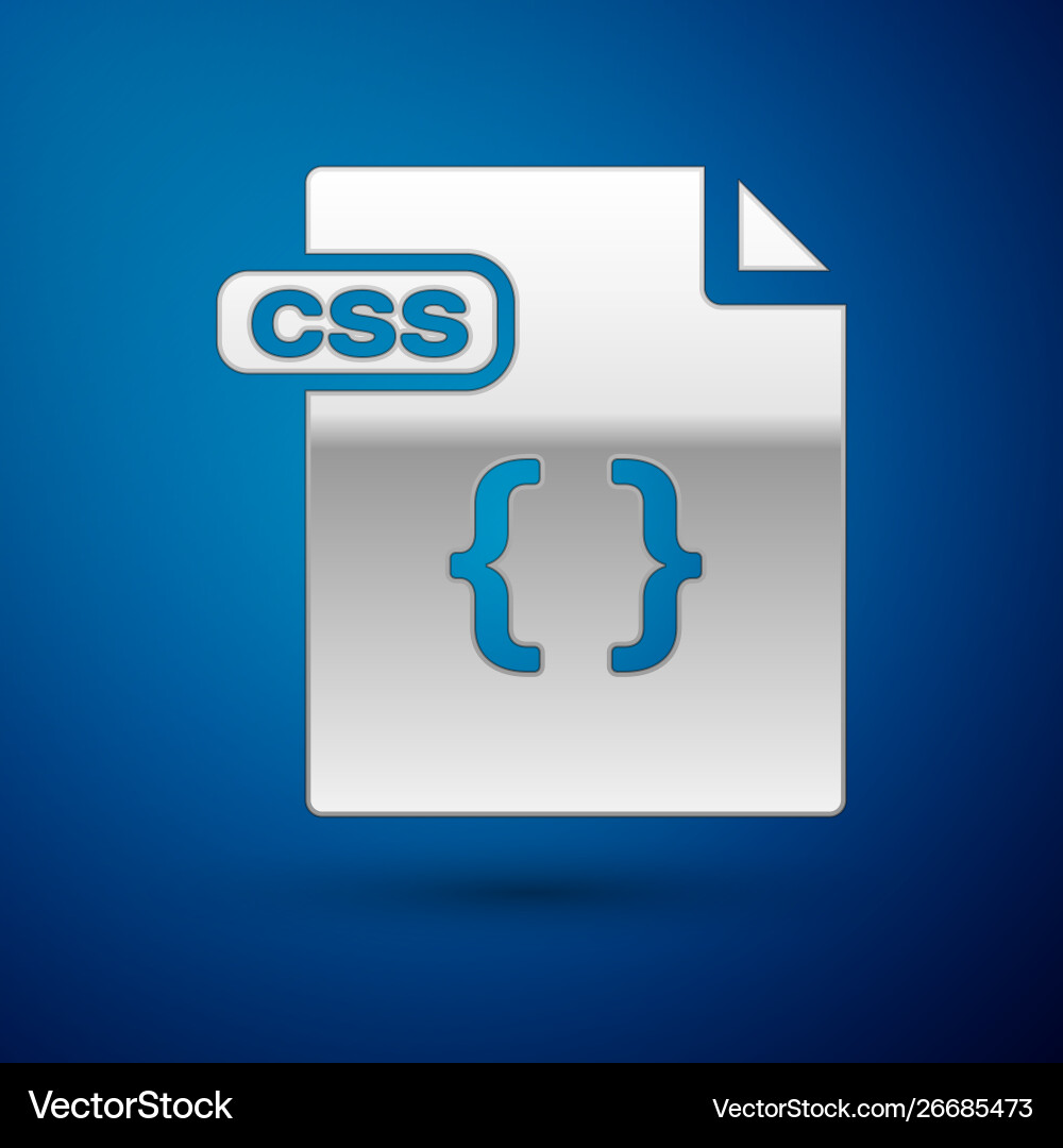 Silver css file document download button icon Silver css file document download button icon Vector Image