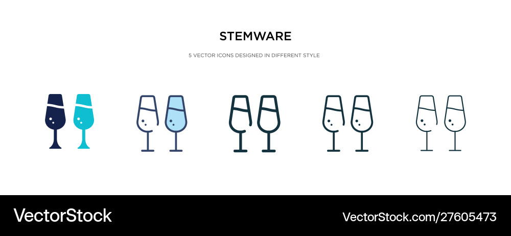 Stemware icon in different style two colored Stemware icon in different style two colored Vector Image