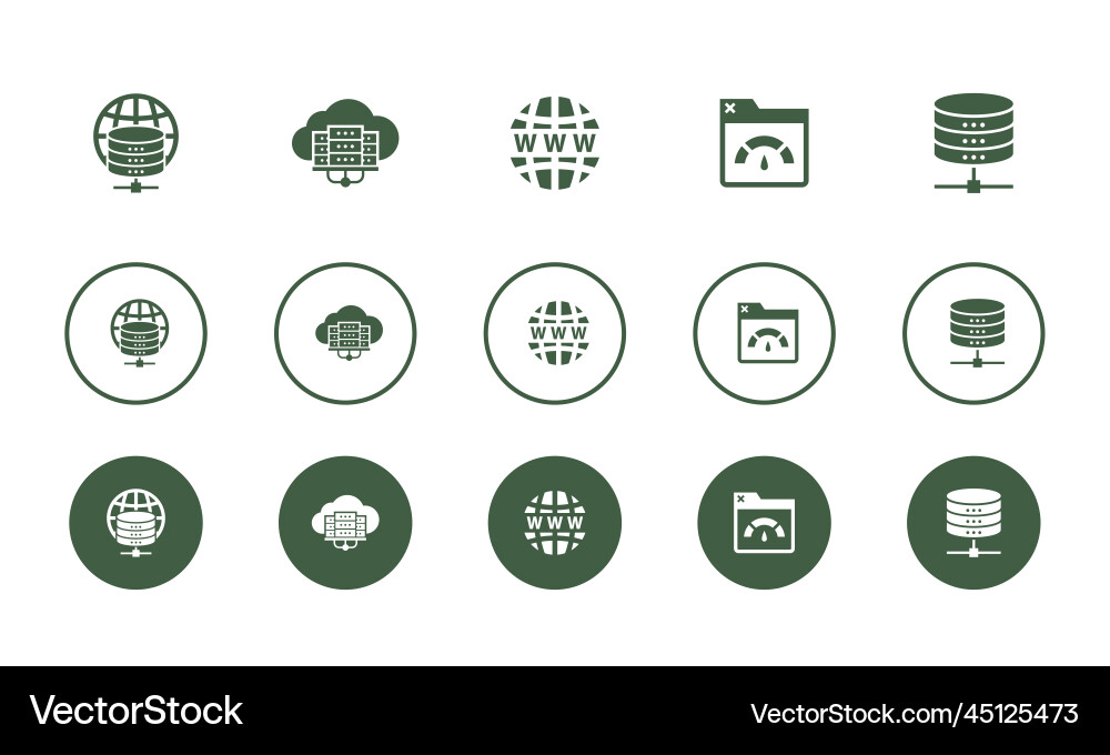 Web Hosting Cloud Domain Name Bandbreite Vektorbild