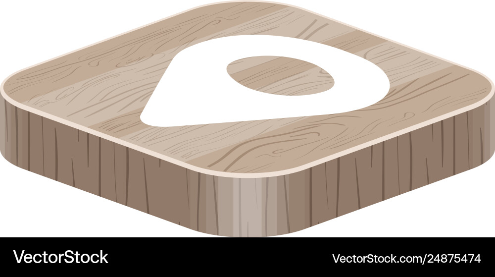3d app button with a location pin icon Vector Image