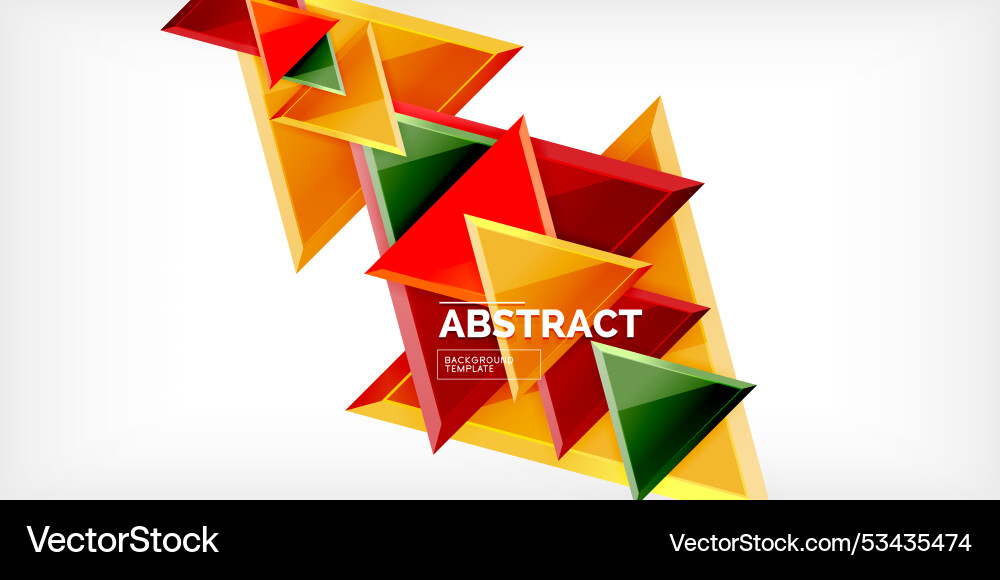 Abstract background - colorful triangles with 3d Abstract background - colorful triangles with 3d vector image