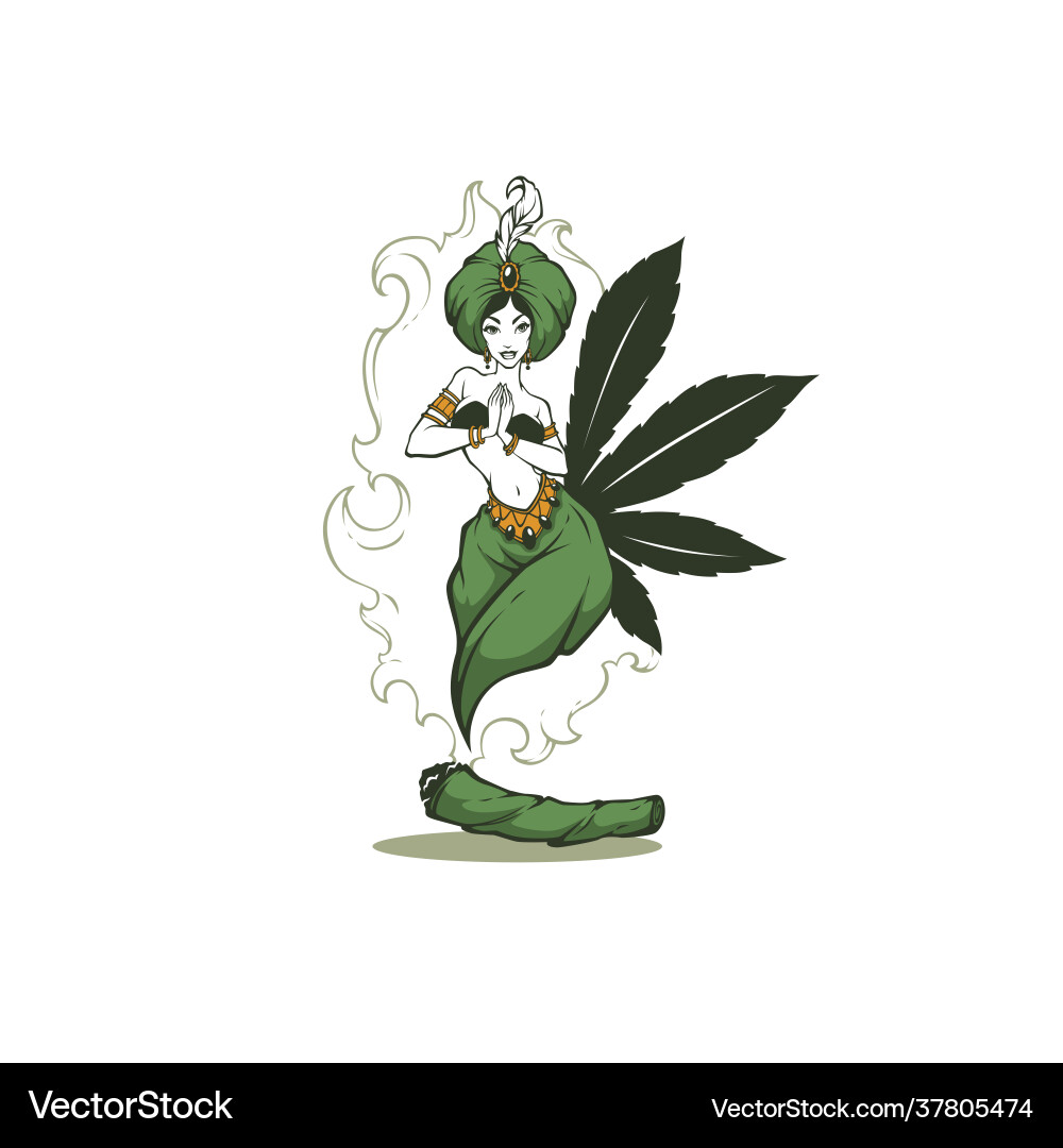 Arabian Genie Cannabis Woman vector image
