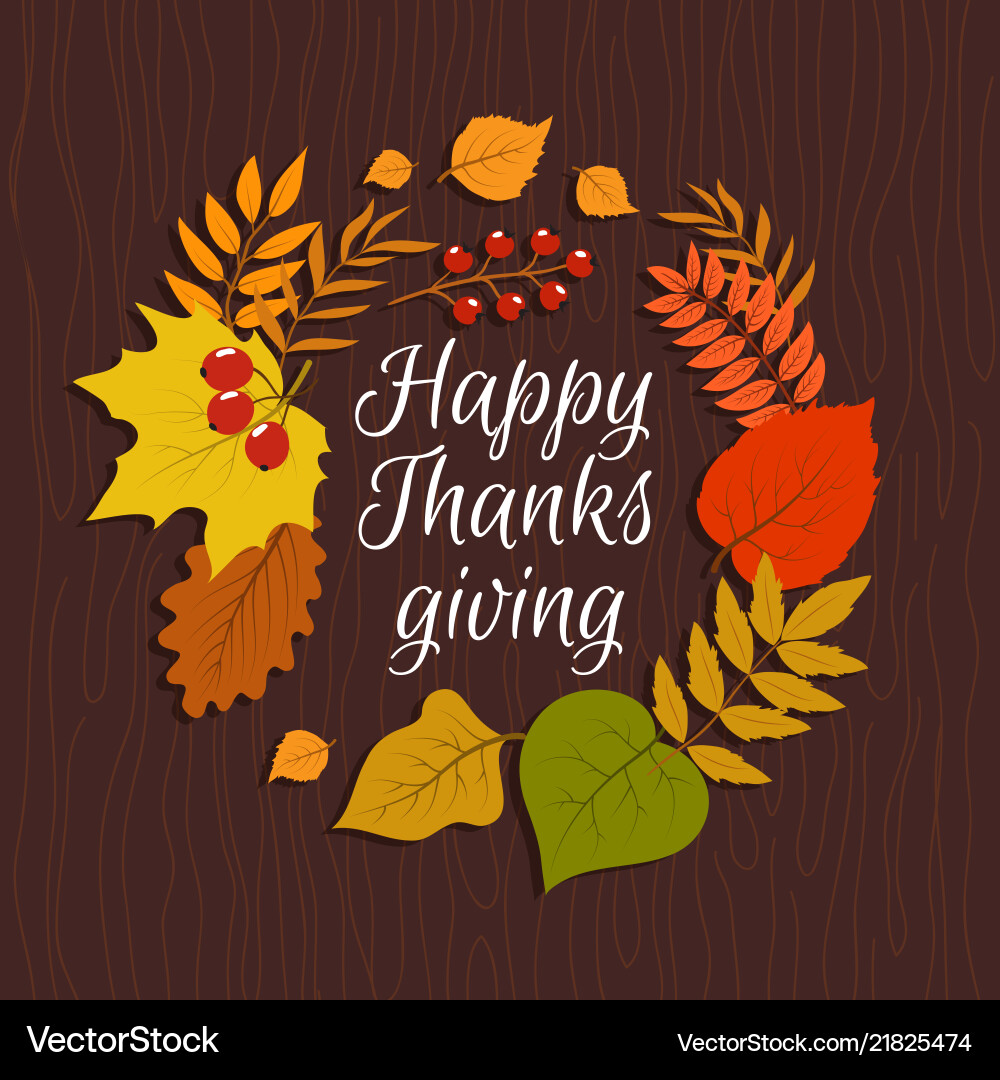Autumn Thanksgiving Leaves Royalty Free Vector Image