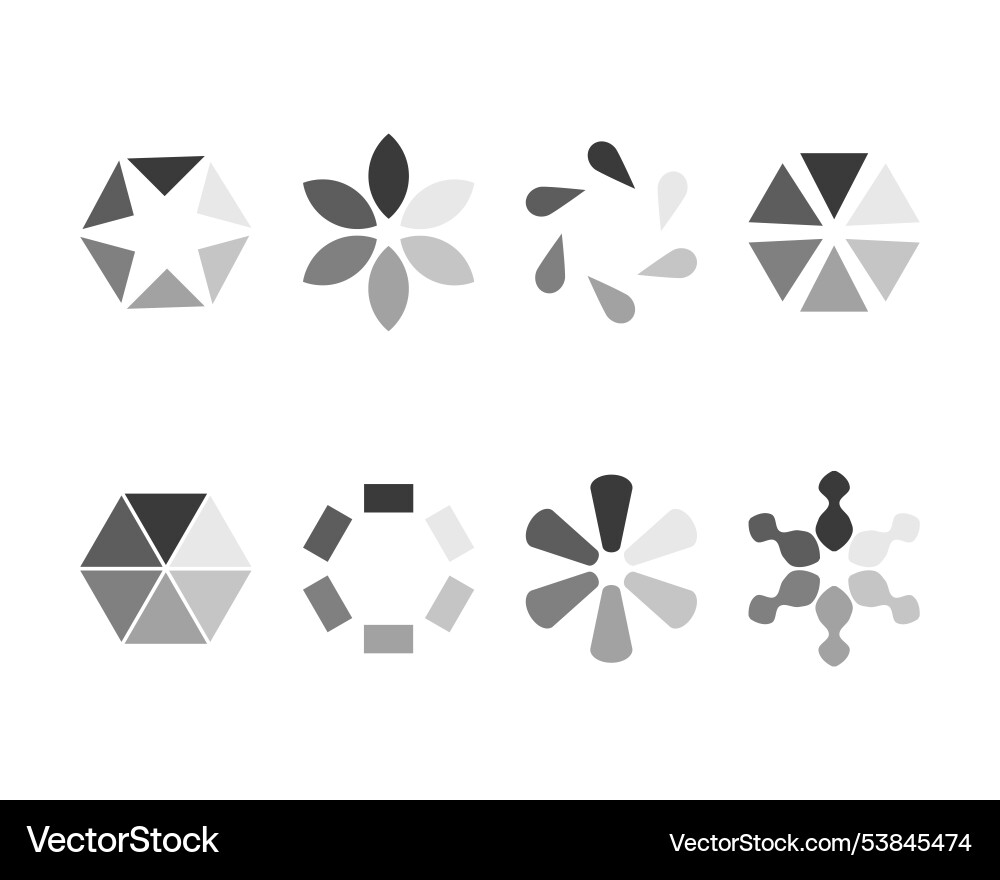Collection loading bar status icon set of loaded Collection loading bar status icon set of loaded vector image