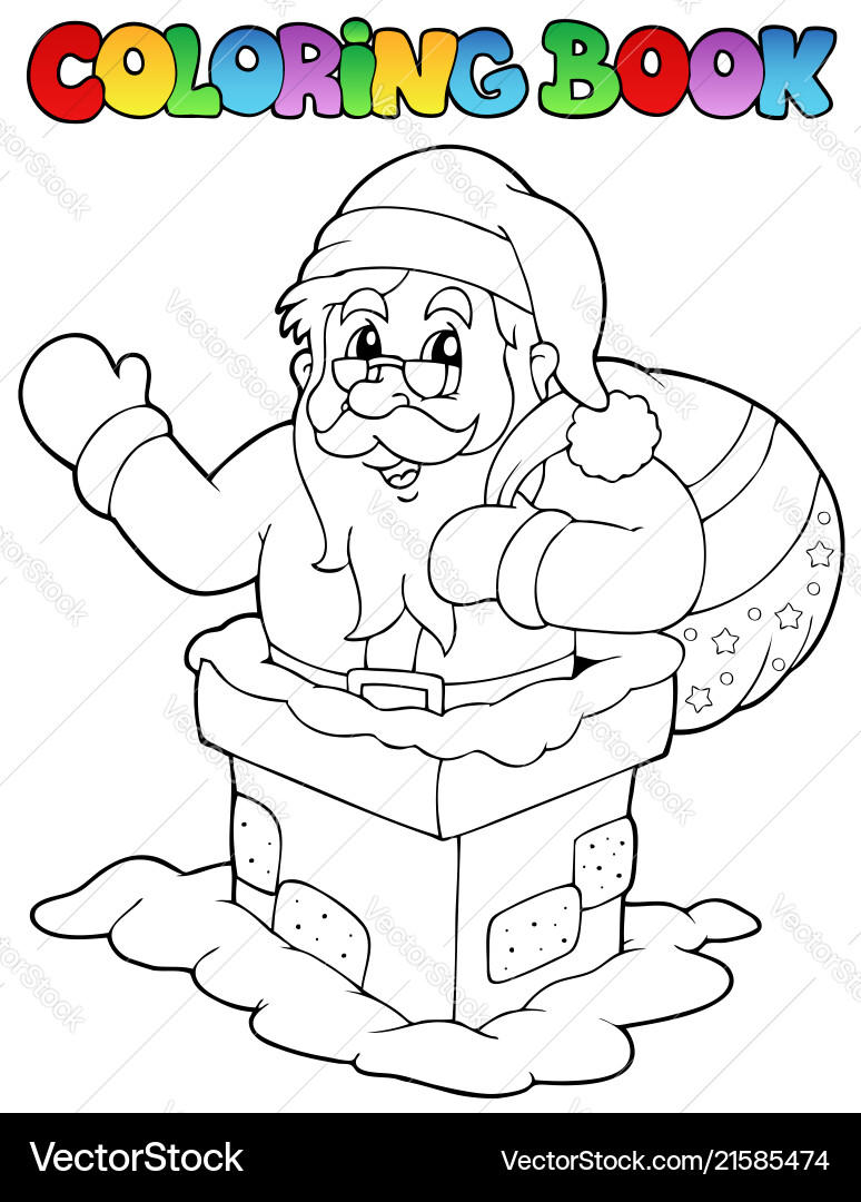 Coloring book santa claus theme 7 vector image