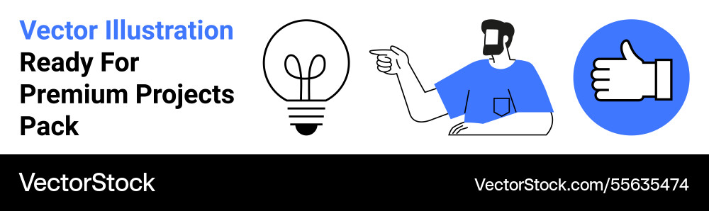 Creative concepts with light bulb pointing man Creative concepts with light bulb pointing man vector image